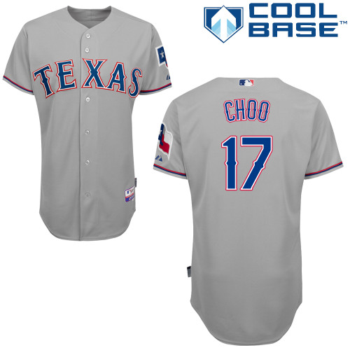 Shin-Soo Choo #17 Youth Baseball Jersey-Texas Rangers Authentic Road Gray Cool Base MLB Jersey